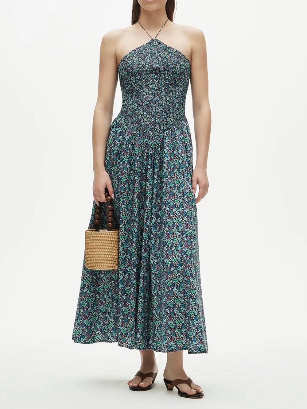 NWT J. Crew Smocked halter dress in Liberty fabric